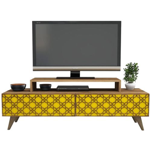 cumpără Comodă TV Trendy Oras, Nuc, Galben 140x48x41cm în Chișinău 