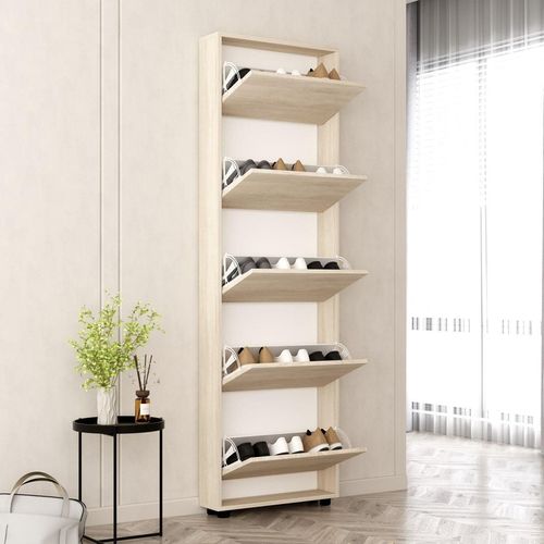 купить Полка для обуви Mobildor-Lux Leo Slim 50x16x203H cm Sonoma в Кишинёве 