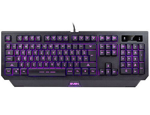 купить Gaming Keyboard SVEN Challenge 9300 black, 3 variable backlight colors, USB, gamer (tastatura/клавиатура), www в Кишинёве 