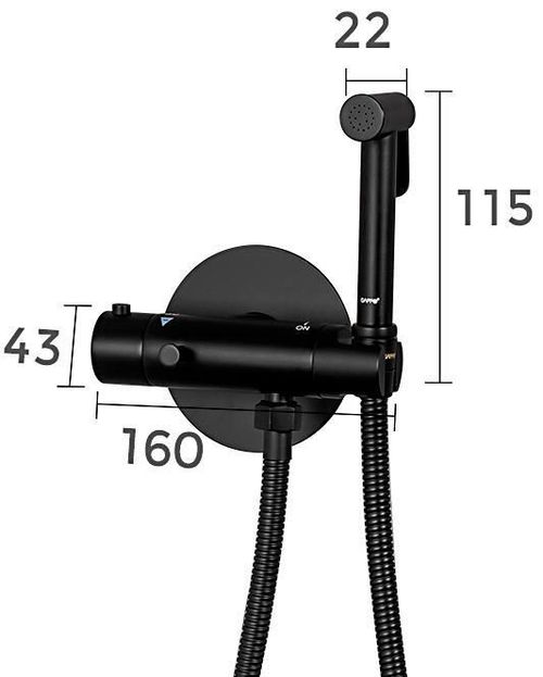 cumpără Baterie pentru bideu Gappo G7290-6 NEGRU cu termostat (bide incorporat) în Chișinău 