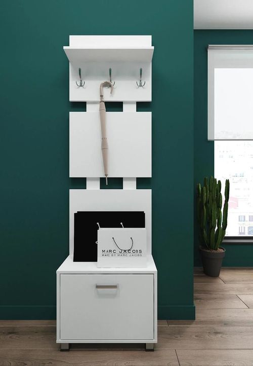 купить Полка для обуви Fabrik Home №07 Обувница однарядная 600 белый ясень в Кишинёве 