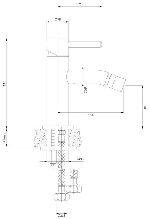 купить Смеситель для биде Omnires Y (Bideu) Brushed Nickel Y1220NI в Кишинёве 