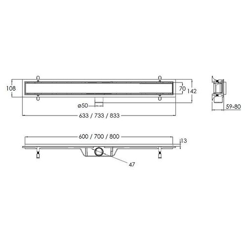 Trap liniar 70cm Volle, sistema de capac uscat, cu grilaj continuă 