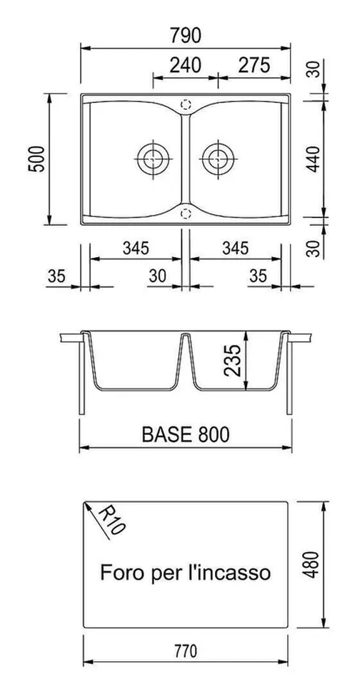 купить Мойка кухонная Plados NK07920 CORAX Ultrametal в Кишинёве 