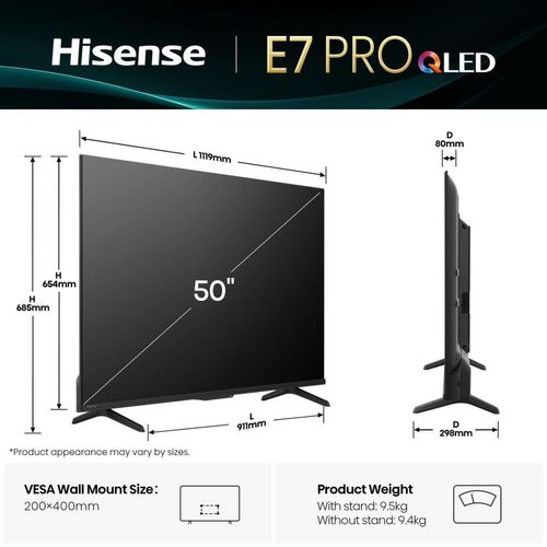 купить Телевизор Hisense 50E7Q PRO в Кишинёве 