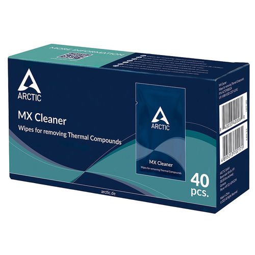 купить Салфетки для удаления термопасты Arctic MX Cleaner, Wipes for removing Thermal Compounds (Box of 40 Pieces), ACTCP00033A в Кишинёве 