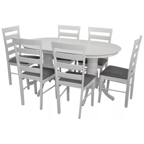 купить Комплект стол и стулья Evelin di Costacurta стол HV-24 V White + 6 стульев Gloria White/Grey в Кишинёве 