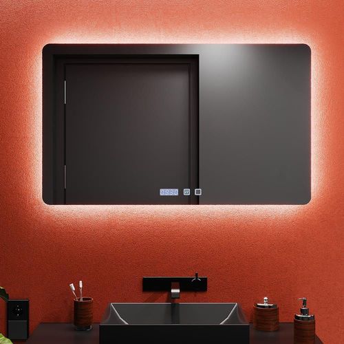 cumpără Oglindă baie Bayro Moon 1200x800 LED tactil, neutru, încălzit, ceas, termometru în Chișinău 