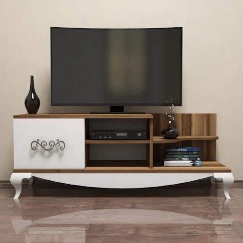 купить Тумба напольная для TV Trendy Sultan, Nuc, Alb 130x50x45cm в Кишинёве 