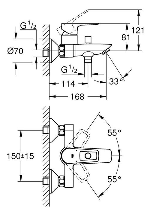 купить Смеситель для ванны Grohe Bauloop New OHM cada 23602001 в Кишинёве 