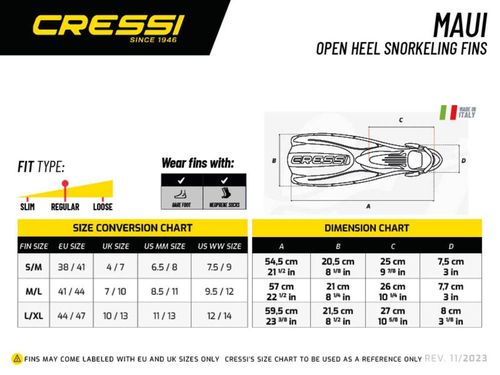 cumpără Accesoriu pentru înot Cressi-Sub Labe inot MAUI black/blue L/XL (CA155244) în Chișinău 