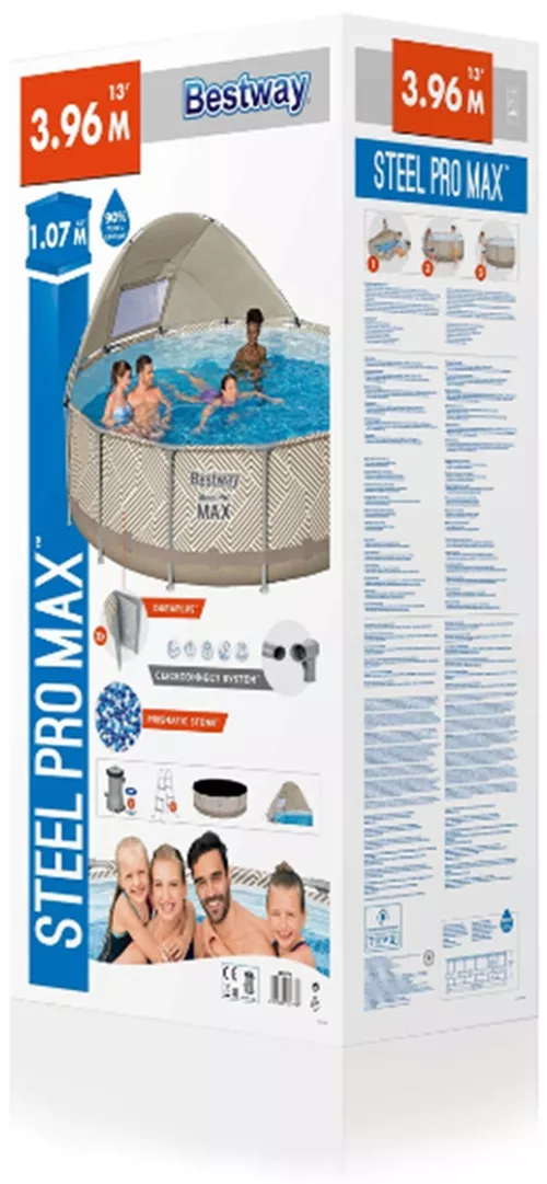 купить Бассейн каркасный Bestway 561FYBW Steel Pro Max 396х107cm, 11133L, cadru metalic в Кишинёве 