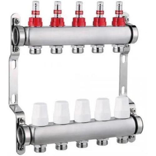 cumpără Set distribuitor Hydro S Colector complet din Inox, 8 căi, cu debitmetru, 1"x3/4"x16 (0711373) în Chișinău 