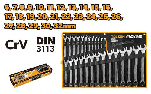 cumpără Cheie fixă Tolsen Set 26 chei combinate 6-32mm (15884) în Chișinău 