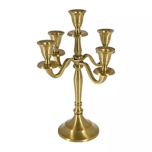 купить Свеча Promstore 32394 Металлический подсвечник на 5 свечей 29см, золото Золото в Кишинёве 