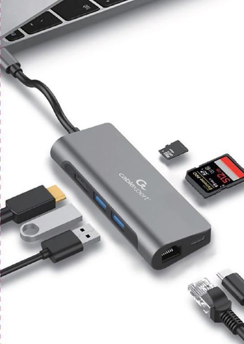 cumpără Adaptor IT Gembird A-CM-COMBO5-01, USB Type-C 5-in-1 în Chișinău 