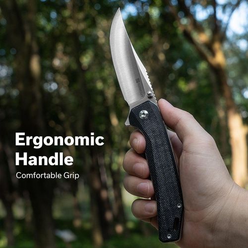 купить Нож походный Sencut S25038-2 Vornix, mâner Canvas Micarta negru, Liner Lock в Кишинёве 