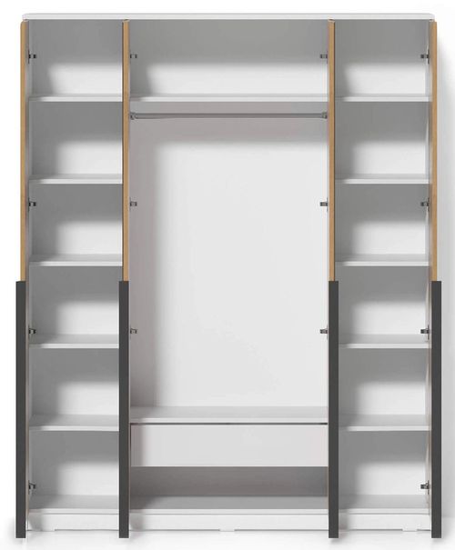 cumpără Dulap Fabrik Home Linia 1600 c зеркалами до пола, белый ясень/дуб эвок în Chișinău 