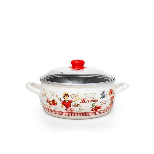 cumpără Cratiță Metalac 51701 эмалированная Kitchen 24cm, 5l, крышка стекло în Chișinău 