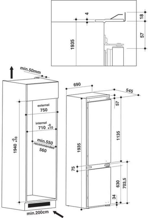 купить Встраиваемый холодильник Whirlpool SP40801 в Кишинёве 