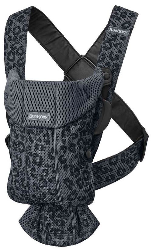 Анатомический рюкзак-кенгуру BabyBjorn Mini Anthracite/Leopard, 3D Mesh 