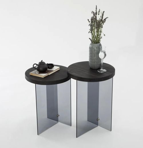 cumpără Măsuţă cafea Trendy Serenity 2, Antracit, Gri inchis, set în Chișinău 