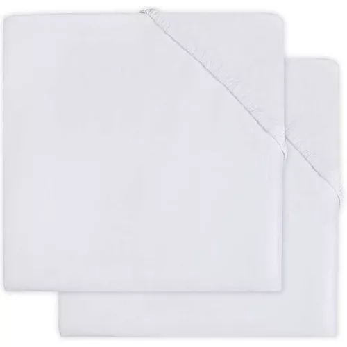 cumpără Lenjerie de pat pentru copii Jollein 2512-507-00001 Cearsaf cu elastic Molton White, 120x60cm, 2buc în Chișinău 