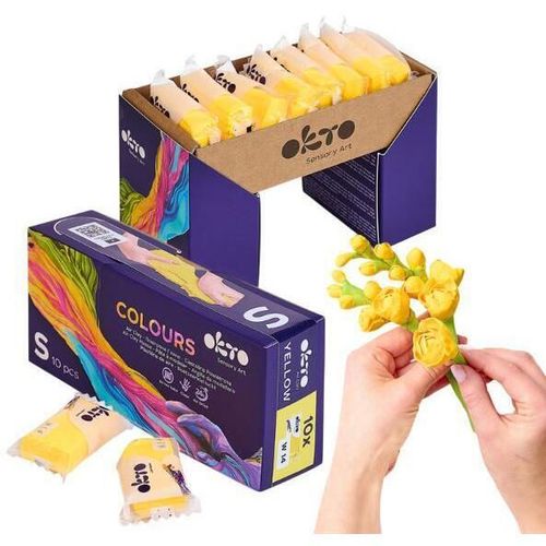 купить Набор для творчества Okto 10025 Plastilină aerată Air Clay Colours, 10buc, galbenă, mărimea S в Кишинёве 