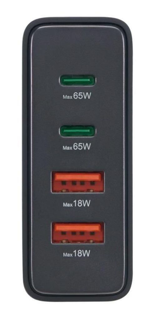 купить Зарядное устройство сетевое Hama 201979 4-Port USB Charging GaN 2xUSB-C 2xUSB-A PD 65W в Кишинёве 