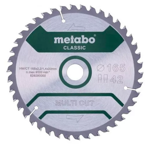 cumpără Disc de tăiere Metabo 628661000 Pânza ferastrau circular Multi CUT classic HW/CT 165x20, Z42 FZ/TZ 5° în Chișinău 