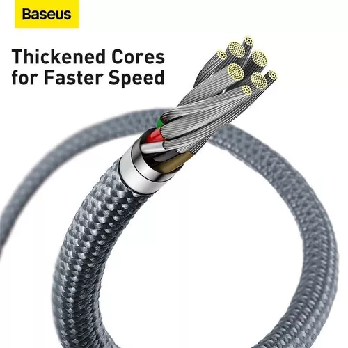 купить Кабель для моб. устройства Baseus CALD000016 Type-C - Lightning, Braided, PD 20W, 1m, Dynamic Gray в Кишинёве 