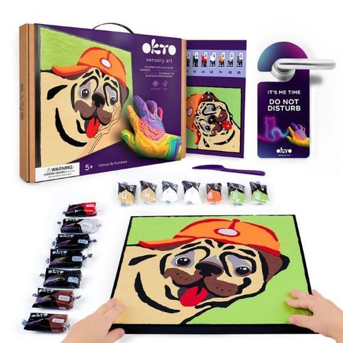 купить Набор для творчества Okto 20029 Pictură pe numere 3D cu plastilină ușoară 29x29сm, Mops в Кишинёве 