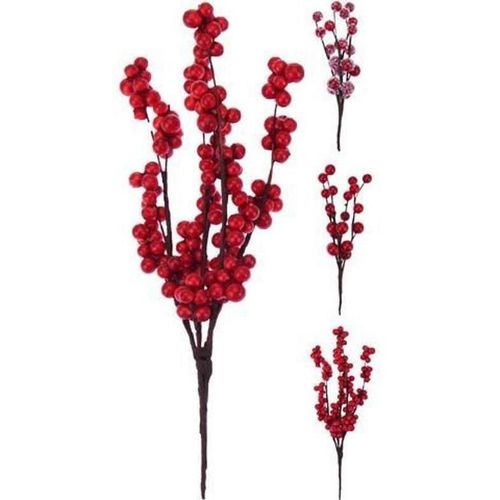 купить Новогодний декор Promstore 43526 Набор веточек красных ягод 3ед, 15cm, пластик, 3 дизайна в Кишинёве 