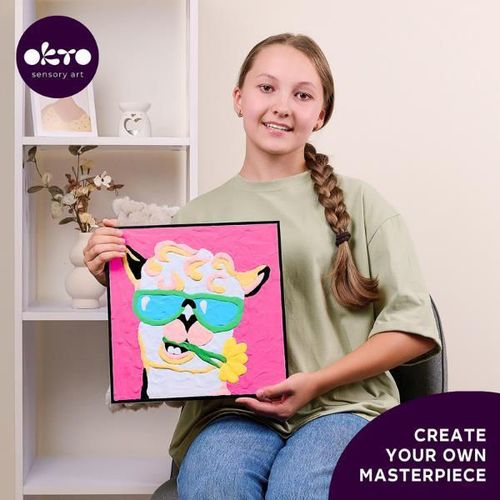 cumpără Set de creație Okto 20030 Pictură pe numere 3D cu plastilină ușoară 29x29сm, Lama în Chișinău 