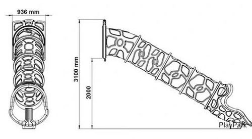 купить Горка PlayPark 5243 Трубчатый слайд (h -200 см) в Кишинёве 