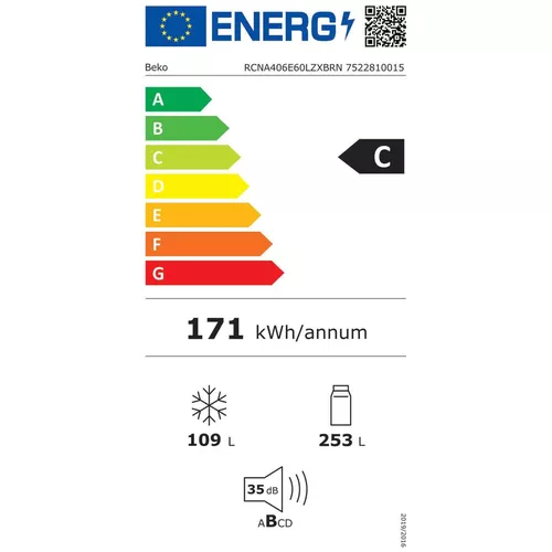 купить Холодильник с нижней морозильной камерой Beko RCNA406E60LZXBRN в Кишинёве 