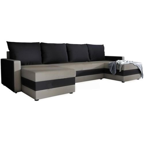 купить Диван Space Meble Pils U Bis Rainbow 83/Rainbow 15 Gray-Beige/Black в Кишинёве 