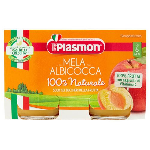 Plasmon пюре из яблок с абрикосом (6+ мес) 2 x 104 г 