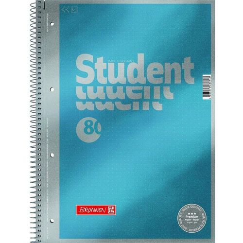 cumpără Carnet Brunnen Notebook College-Block A4 pe o spirală în punct, 80 de foi 90 g/m2, coperta albastru metalic în Chișinău 