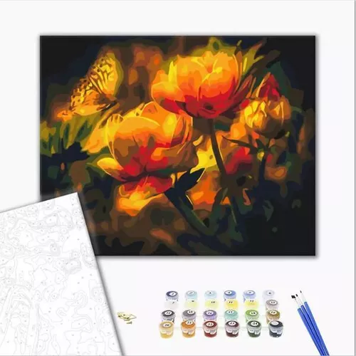 купить Картина по номерам BrushMe BS22025 40x50cm (în cutie) Contraste florale в Кишинёве 