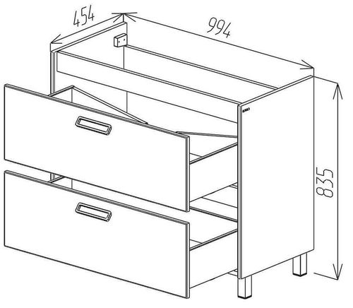 cumpără Dulap pentru lavoar Bayro Montana Allegro 800, alb mat în Chișinău 