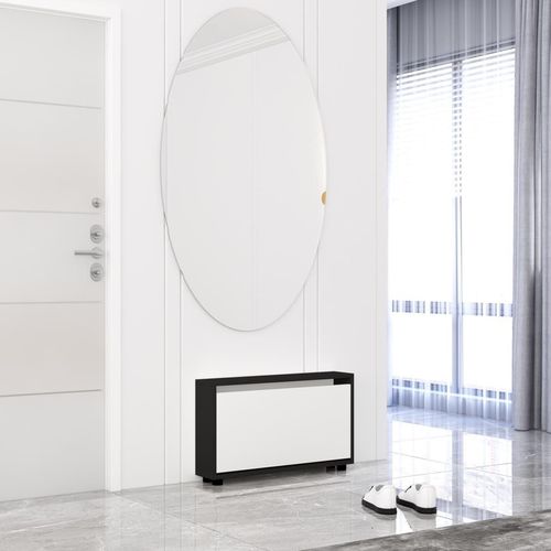 купить Полка для обуви Mobildor-Lux Leo Slim 50x16x47H cm Anthracite/White в Кишинёве 