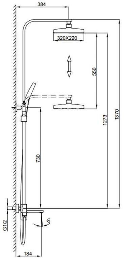 cumpără Panou de duș Frap F 2490-9 cu bara dus Alama Grafit în Chișinău 
