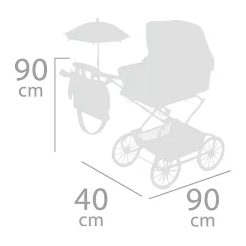 cumpără Păpușă DeCuevas 82045 коляска для кукол REBORN с зонтиком и аксессуарами PROVENZA 2022 - 90 cm în Chișinău 