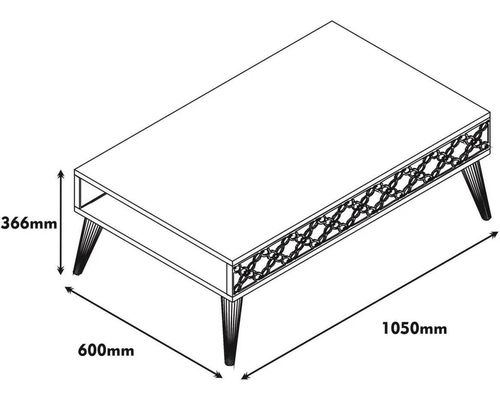 купить Журнальный столик Trendy Oras, Nuc, Galben 105x36x60cm в Кишинёве 