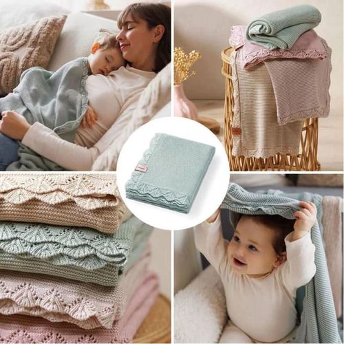 купить Комплект подушек и одеял BabyOno 1674/04 Patura de bambus tricotata /albastru/ в Кишинёве 