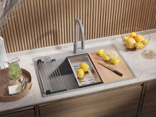 купить Мойка кухонная Primagran Oslo 80 Top Grey + accesorii 530x780 MOMKS в Кишинёве 