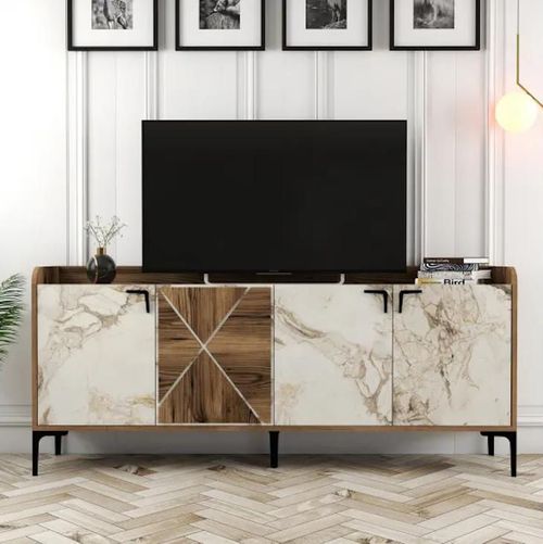 cumpără Casetieră Trendy Venedik, Nuc, Marmura Alba 180x78x35cm în Chișinău 