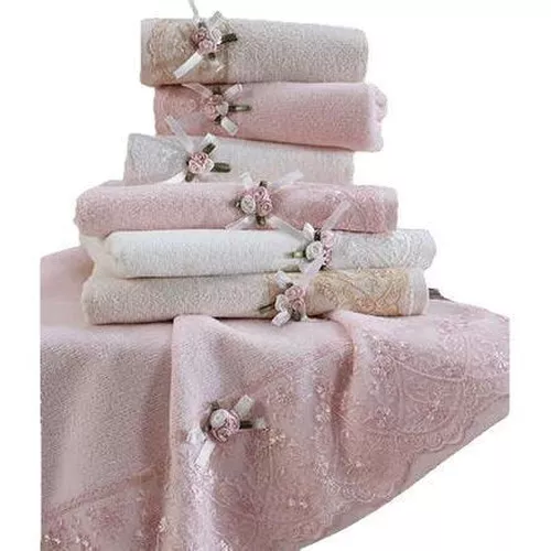 купить Полотенце Promstore 44302 Velvet Набор полотенец 6шт 30x50cm NH Velvet бант и роза х/б в Кишинёве 