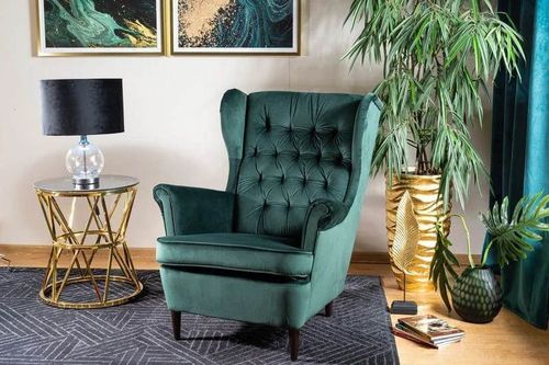 купить Кресло Signal Harry Velvet (Green/Wenge) в Кишинёве 